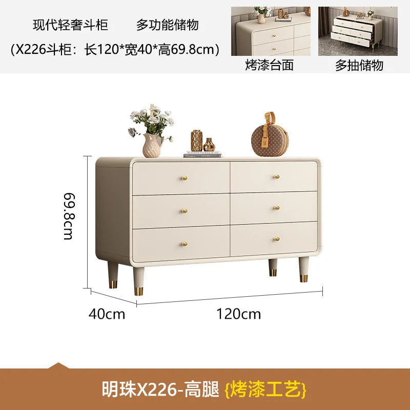 Dresser, chest, storage cabinet, integrated solid wood simple dressing table, cream wind bedroom corner retractable dressing