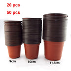 20pcs/50Pcs Thin section Plastic Grow Box Fall Resistant Tray For Home Garden Plant Pot Nursery Transplant Flower ling Pots D4