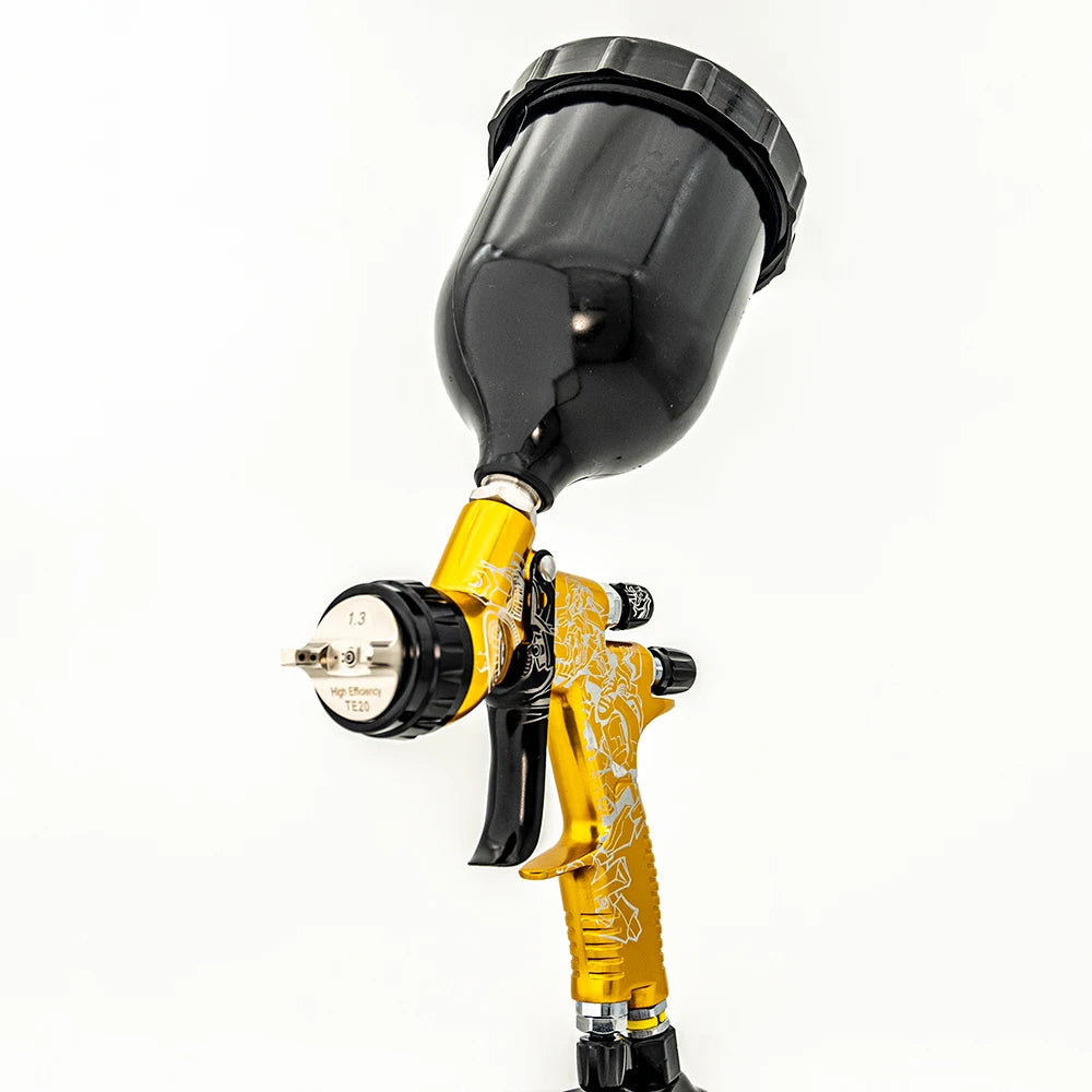 Cyberlimited Edition High Quality Spray Gun For Cars 1.3/1.8mm Nozzle Gold Painting Gun  Water Based Air Spray Gun Airbrush