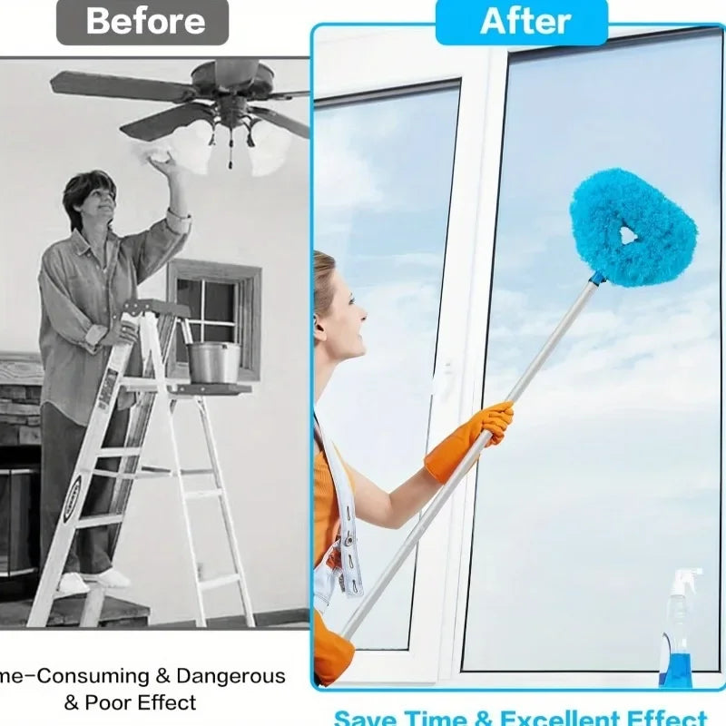 Reusable Microfibre Ceiling Fan Duster Dusting Dust Duster Ceiling Fan Blade Cleaning Adjustable Length Household Cleaning Tool