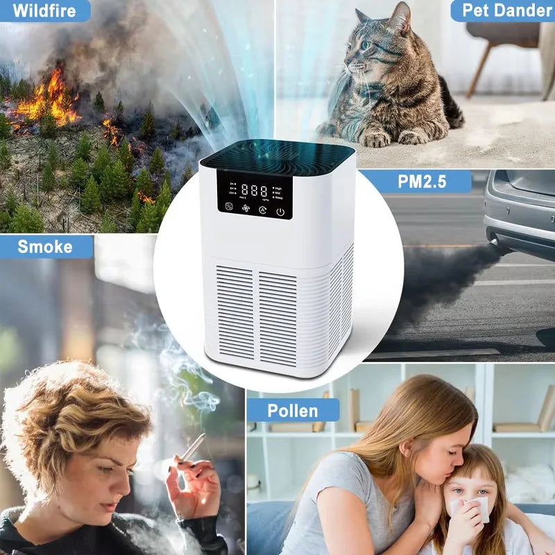 2025 NEW Portable Home Air Purifier Filters Harmful Substance In The A