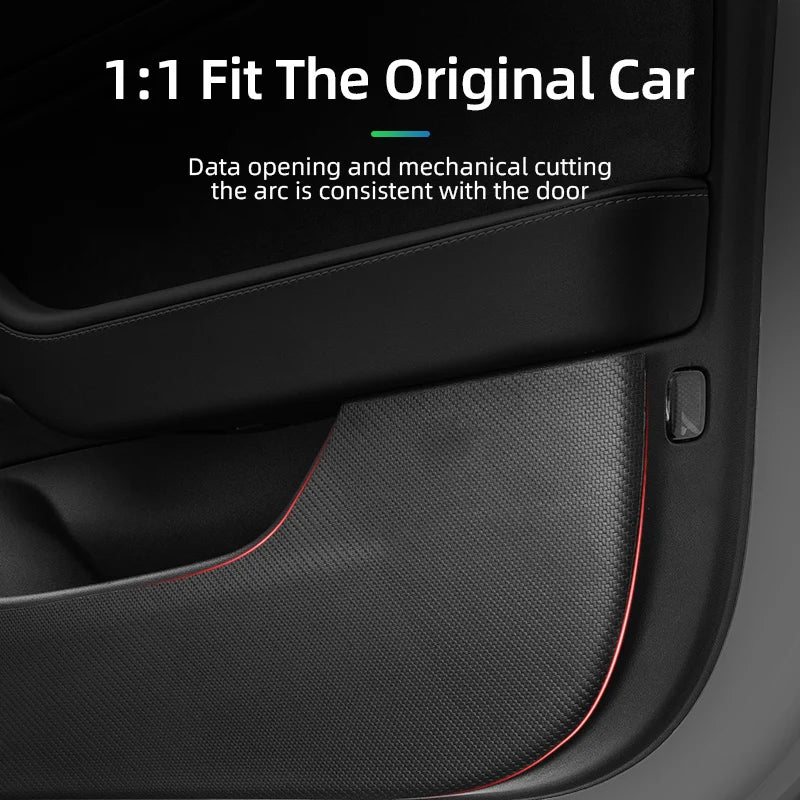 For Tesla Model Y Model 3 2018-2023 2024 Car door anti kick pad Anti dirt leather stickers door protection Interior accessories