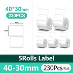 3/5/10 NiiMBOT White Label Paper Waterproof Self-adhesive Rolls For B1 B21 Mini Label Printer Price Tag Office Maker UV Print