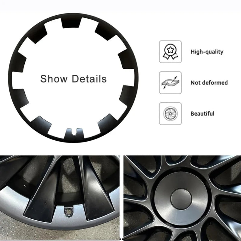 YIKUN For Tesla Model Y 20 Inch Rim Wheel Hub Protection Patch Protectors ABS Wheel Guard Covers Hubcap Accessories 2018-2024