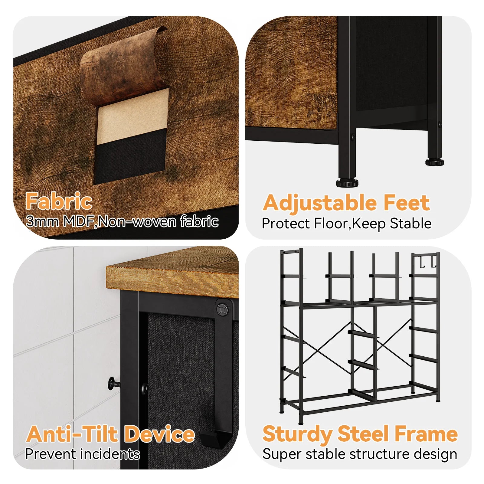 Dresser for Bedroom with 12 Drawer & Chests of Drawers for Hallway, Entryway, Storage Organizer Unit with Fabric Easy Pull Handl