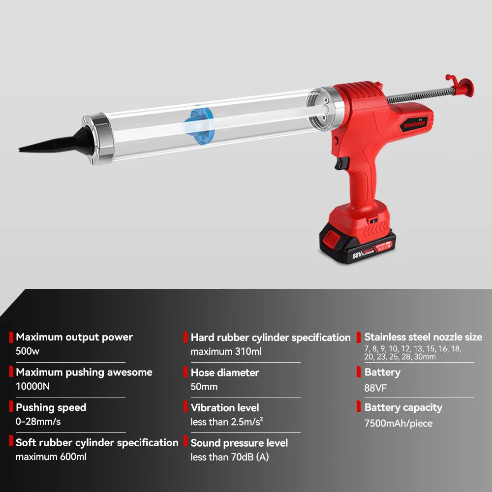 6 Speeds Electric Glue Gun Cordless Multi-function Electric Sewing Glue Glass Caulking Adhesive Gun Tool For 21V 18v Battery