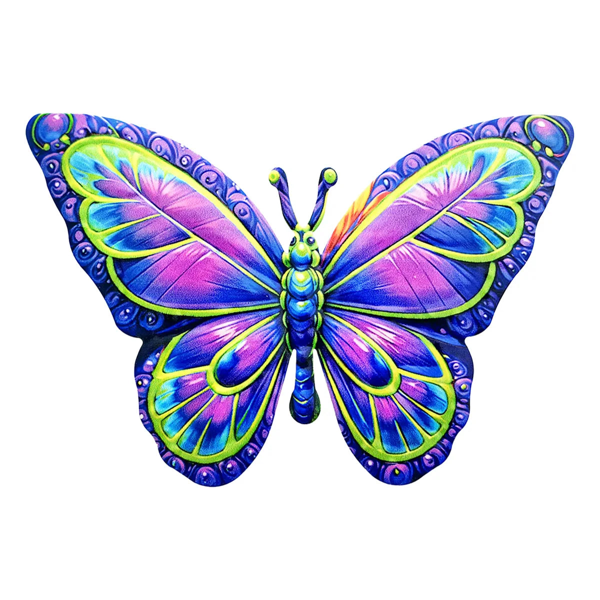 1PC Metal Art Butterfly Wall Decor Colorful Iron Art Butterfly Sculpture Butterfly Hanging Ornament for Outdoor Home Garden Yard