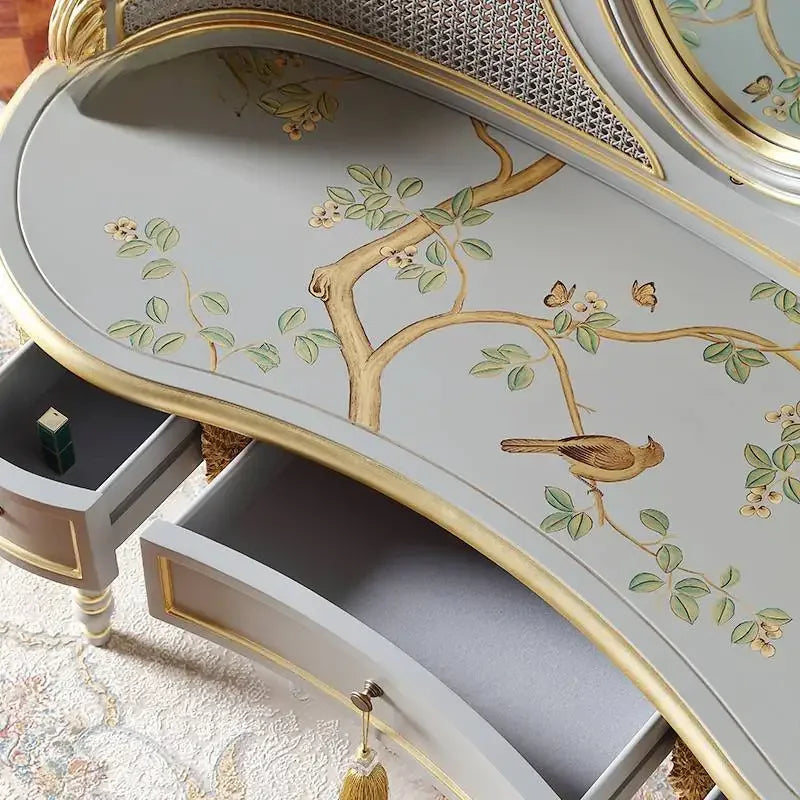 Makeup Storage Dressing Table Mirror Set Modern Vanity Dressers Drawers Home Luxury Penteadeira Quarto Bedroom Furniture