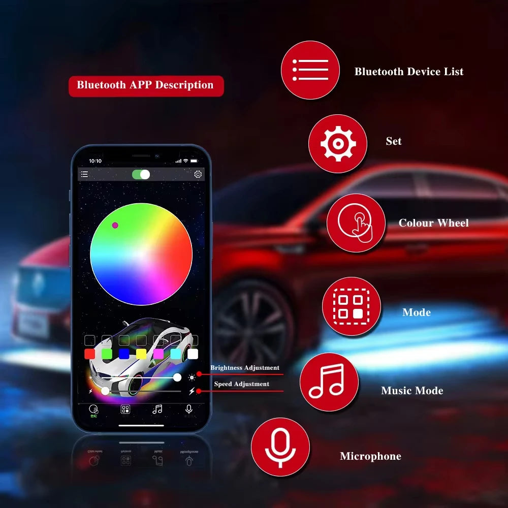 Car Ambient Light 60 Seconds Automatic OFF Module With USB Expansion Dock RGB APP Dashboard Lighting For Tesla Model 3 Y S X
