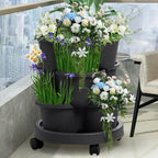 3 Tiers Vertical Tower Stackable Pot Strawberry Planter Tower for Home Garden Herb Flower Vegetable Cultivation Flower Pot 4pcs