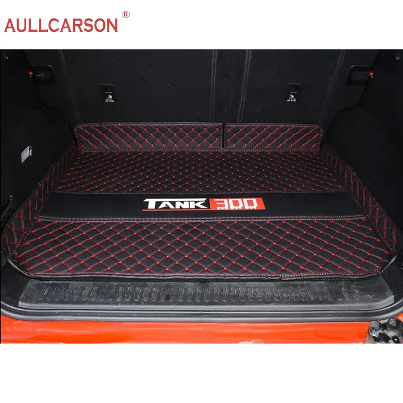 For GWM Tank 300 2023 2024 Custom Trunk Mats Leather Durable Cargo Liner Boot Carpets Interior Cover Car Accessories