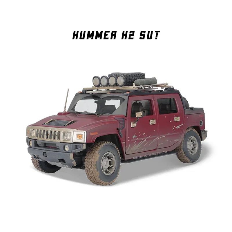 1:18 New Hummer H2 H1 Jeep alloy car model simulation car decoration collection gift toy Die casting model boy toy
