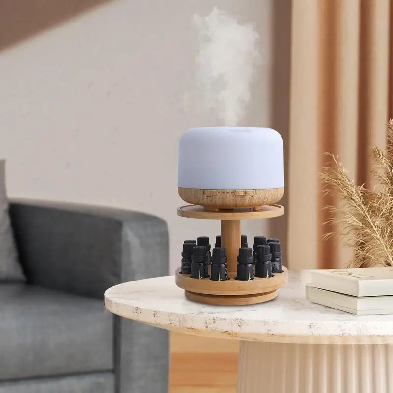 Essential Oils Storage Rack 2Tier Tabletop Display Stand Natural Bamboo Wood Fragrance Oil Shelf for Aromatherapy Bottle Storage