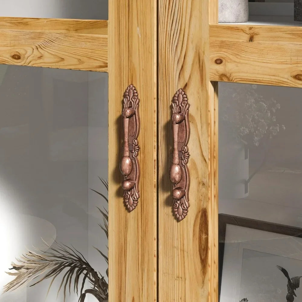 Modern 3-Tier Storage Cabinet Bookshelf with Carved Doors, Versatile Storage with Drawer & Shelves for Living Room, Cabinets