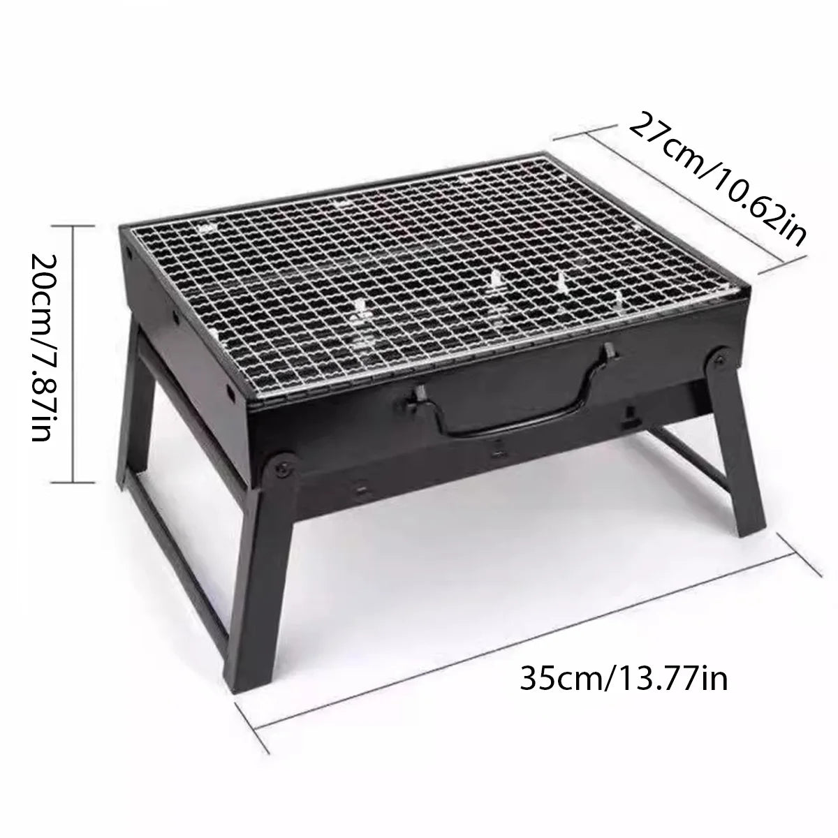Portable Mini Charcoal BBQ Grill - Stainless Steel Tool Kit for Outdoor Cooking & Camping | AlluCanFind