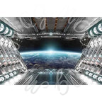 MOON.QG Baby Shower Boy Birthday Party Universe Cockpit Backgrounds for Photographs Spaceship Backdrop Photo Studio Photozone
