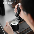 MHW-3BOMBER Rechargeable Milk Frother Pitcher Handheld Electric Foam Maker Stainless Steel Whisk Foamer for Espresso Latte Tool