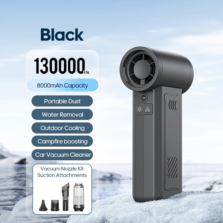 Kinscoter Powerful Air Blower 130000RPM Violent Turbo Fan 8000mAh Port