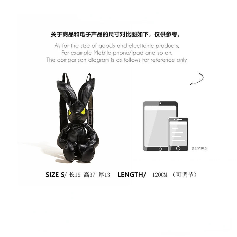 Y2K Cool Cartoon Rabbit Doll Backpack | Unique Fashion Shoulder Bag for Teens