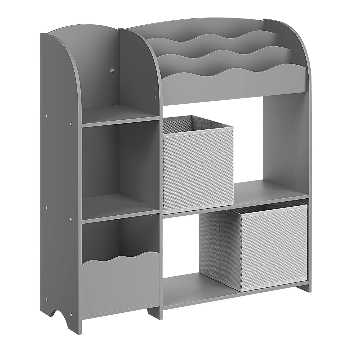 SONGMICS Children's Bookcase, Children's Shelf for Toys and Books, Storage with 2 Boxes, for Playroom, Children's Room