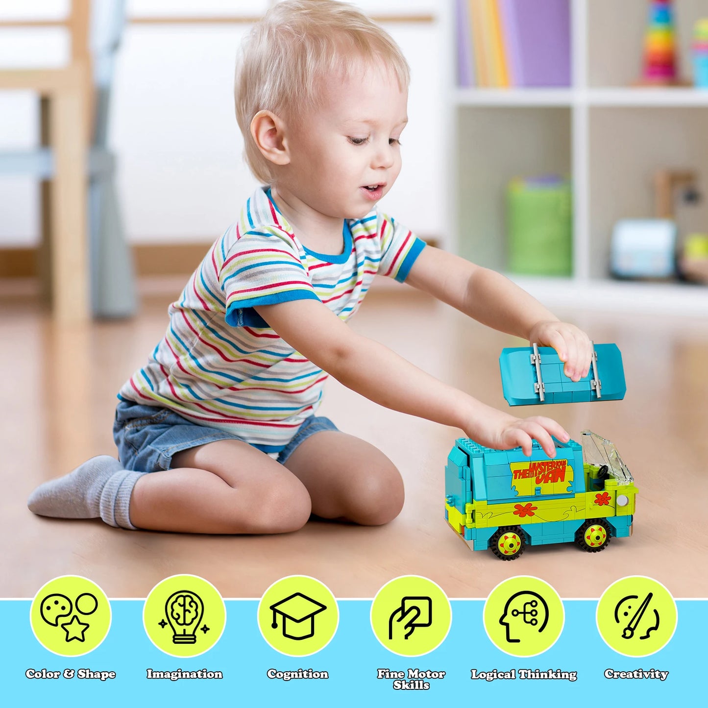 Mystery Machine Car Building Blocks - 320pc Scooby-Doo Vehicle Model Kit for Kids Gift | AlluCanFind