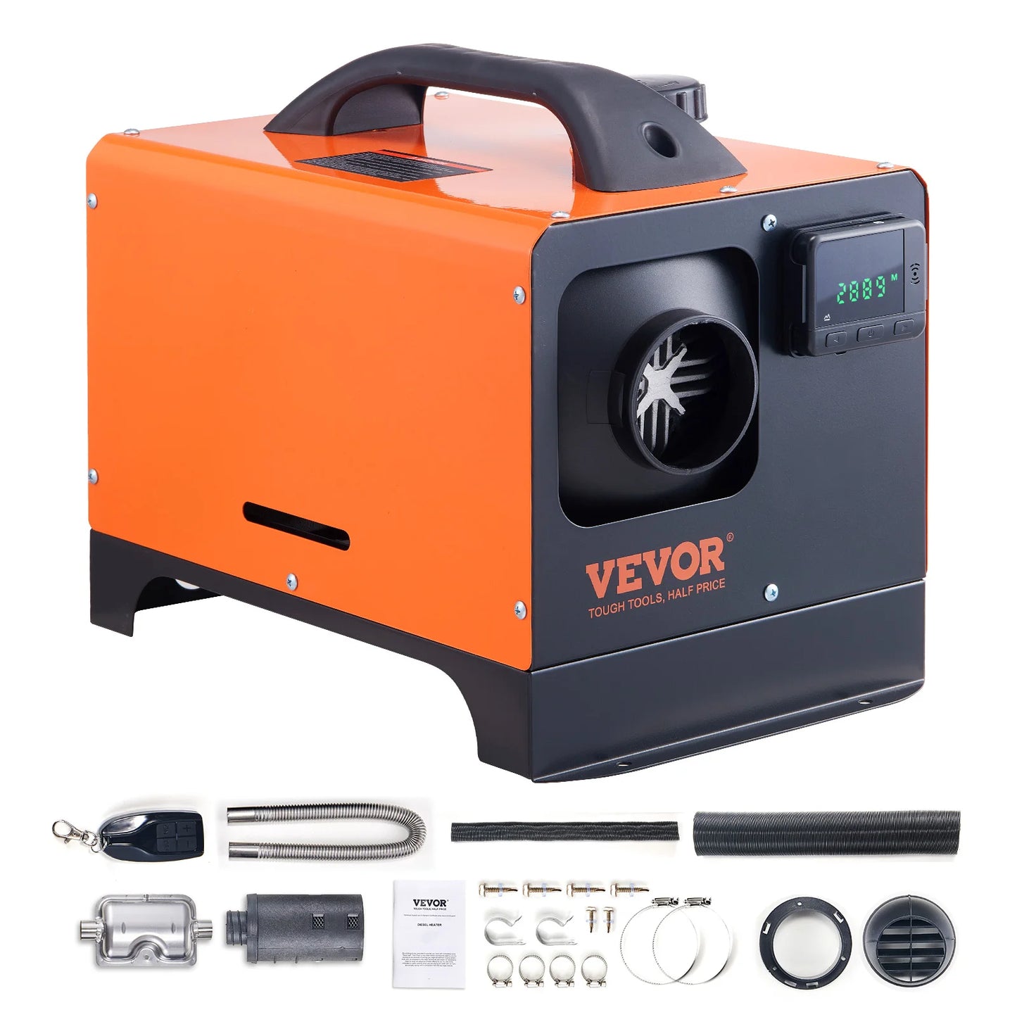 VEVOR 5KW Diesel Air Heater w/ Muffler & Remote for RVs & Trucks