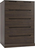Modern 6 Drawer Dresser for Bedroom, Tall Chest of Drawers with Storage, Large Wood Storage Chest Organizer with Cut-Out Handle