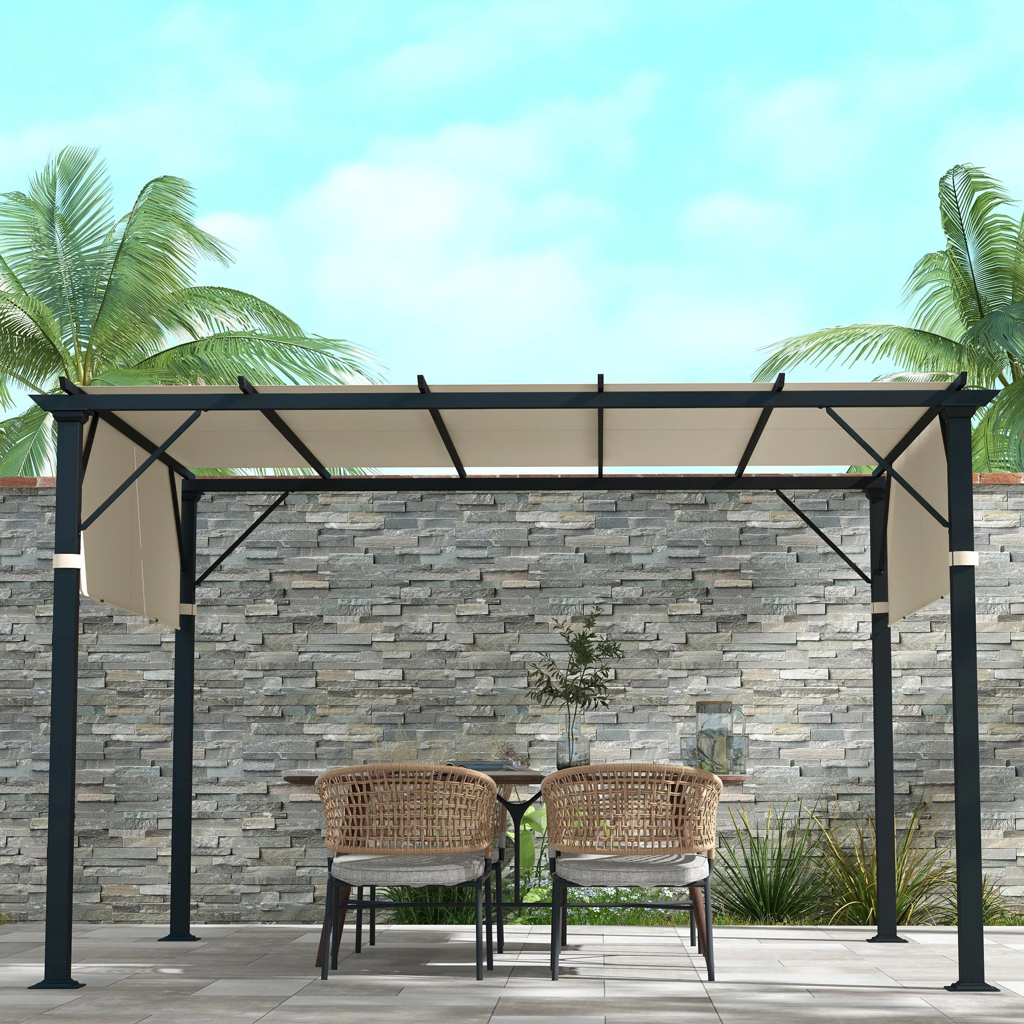 Outsunny 2 Pcs Pergola Shade Cover, Pergola Canopy for 10 X 11.8ft Pergola