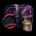 5Pcs/Set 50MM 4 Layer Zinc Alloy Grinder 18X14CM Metal Rolling Tray Tobacco Storage Tube Silicone Ashtray Cigarette Smoking Kit