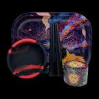 5Pcs/Set 50MM 4 Layer Zinc Alloy Grinder 18X14CM Metal Rolling Tray Tobacco Storage Tube Silicone Ashtray Cigarette Smoking Kit