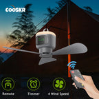 Ceiling Fan 12000mAh Rechargeable Outdoor Camping Ceiling Fan Portable