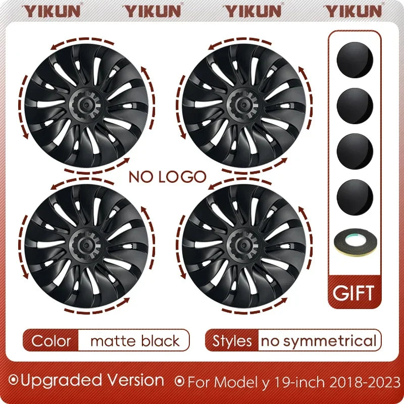 4PCS HubCap Performance  Automobile Replacemen Hub cap Full Rim Cover Accessories for Tesla Model Y 19 Inch Wheel Caps 2018-2024