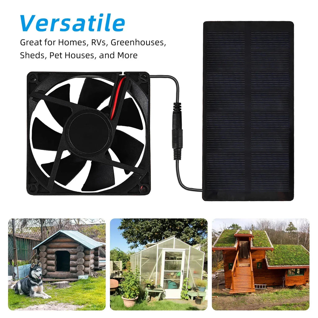Small Solar Exhaust Fan Mini Cooling Fan Solar Powered Fan Wit Outdoor