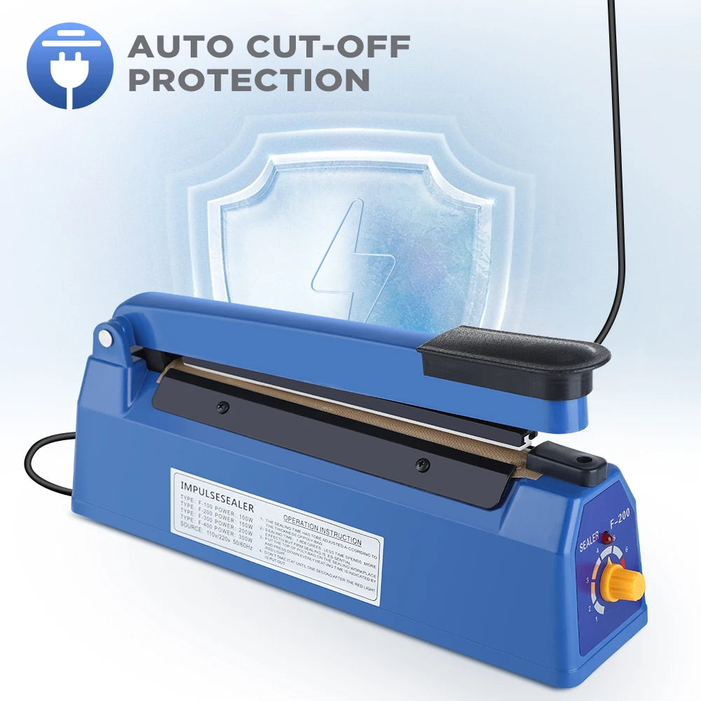 100/200mm Manual Heat Seal Machine Household Impulse Vacuum Sealing Food Meat Sealer Plastic Bags For Home Kitchen Storage