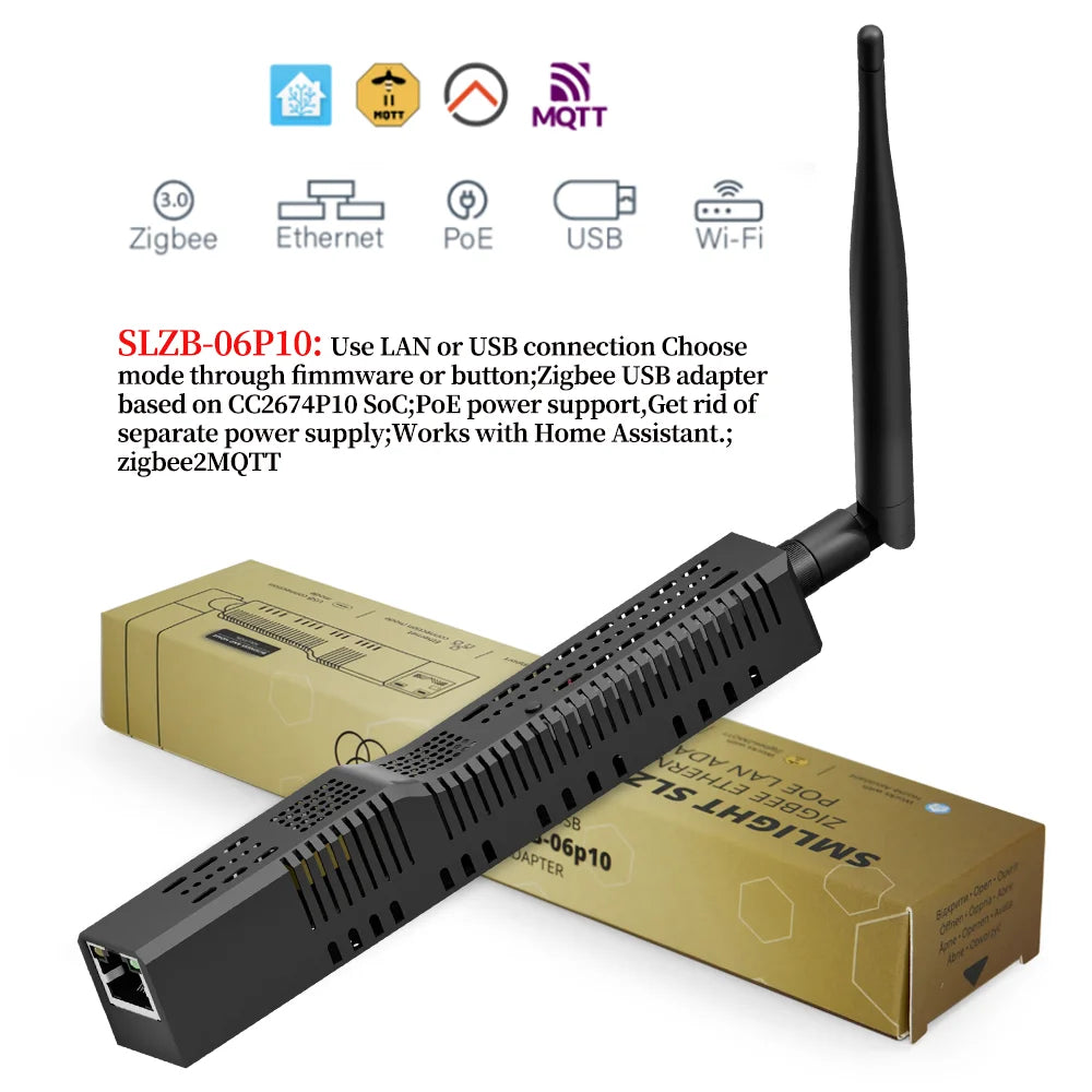 SLZB-06/M/P7/P10/MR1 Zigbee3.0 Gateway Coordinator with PoE Ethernet/USB/WiFi Bridge Compatible Zigbee2MQTT Home Assistant ZHA