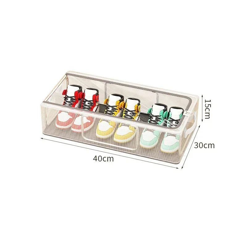 PVC Shoe Storage Foldable Shoes Bags Large Capacity Portable Space Saving Shoes Dust-proof Water-proof Transparent Storage Box