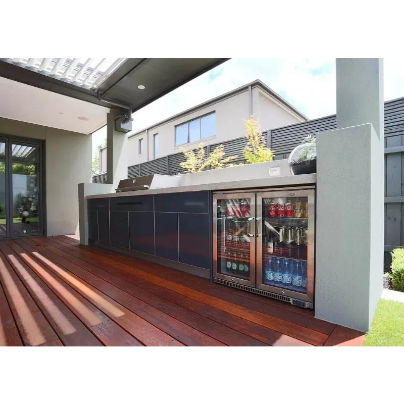 Customized Waterproof Outdoor Kitchen BBQ Set Stainless Steel Storage Cabinets with Drawers for Garden Backyard and Patio