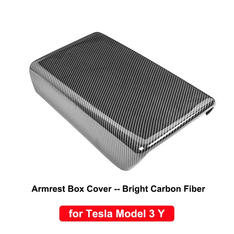 for Tesla Model Y 3 ABS Carbon Fiber Center Console Wrap Cover Kit Dashboard Armrest Door Side Trim Sticker Interior Accessories