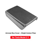for Tesla Model Y 3 ABS Carbon Fiber Center Console Wrap Cover Kit Dashboard Armrest Door Side Trim Sticker Interior Accessories