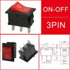 10/30/100Pcs KCD1 Snap-in Boat Rocker Switch Toggle Power SPST ON-OFF 2/3/4 Pin AC 250V 6A 125V 10A 2Pin Position Snap Switch