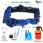 95/120cm Summer Thickened Hanging Air Conditioning Cleaning Cover Kit 9000-18000BTU with Drainage Pipe Spray Brush Summer Set