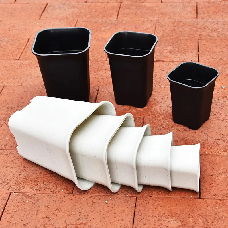 Black/White Thicken Square Succulent Flower Pots Cactus Plant Deep Type High Waist Vientiane Pot Nursery Flowerpot Garden Decor