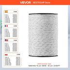VEVOR Electric Fence Wire Portable Polywire 6 Stainless Steel Strands for Reliable Conductivity and UV Fence Rope Line for Horse