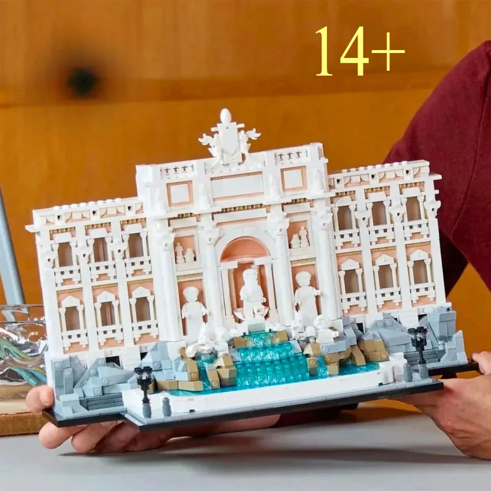 IN stock 1880Pcs MOC 21062 Trevi Fountain Of Roman Fontana   Building Blocks World  Street View Home Decor Gifts ﻿