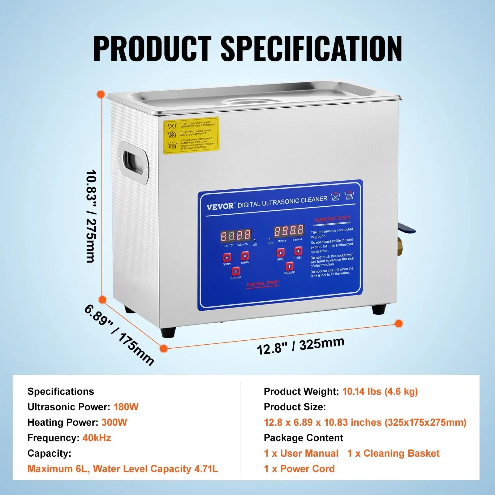 VEVOR Ultrasonic Cleaner with Digital Timer - 2L to 30L Stainless Steel Tank for Jewelry, Glasses, Watches & Industrial Parts