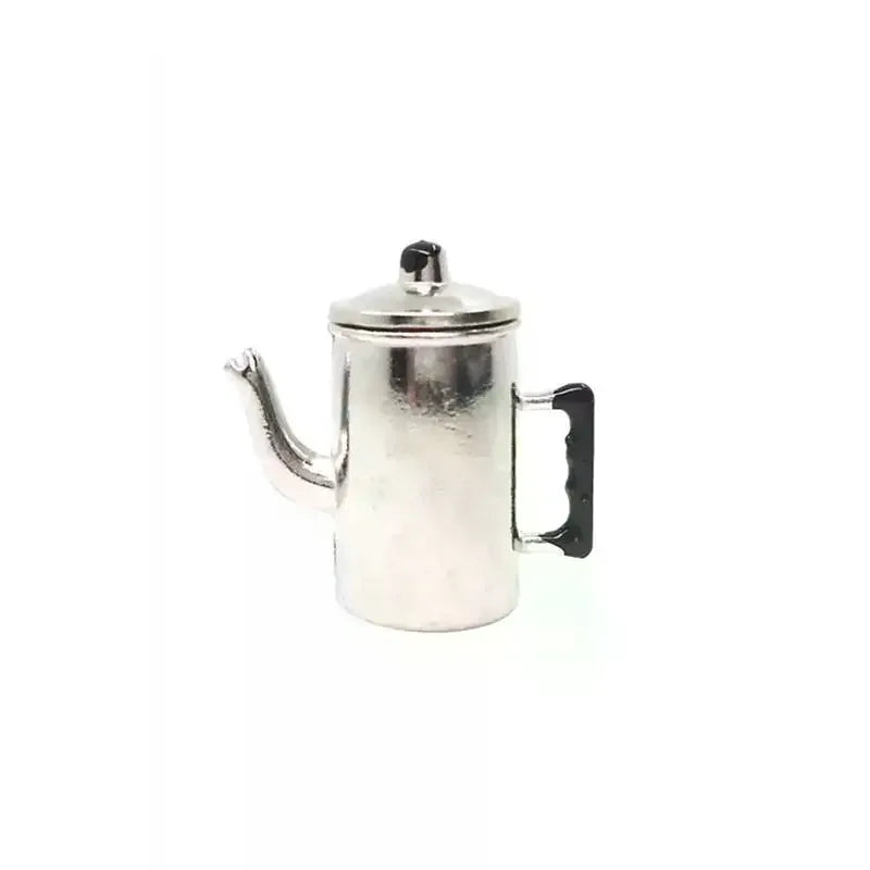 1:12 Cute Dollhouse Miniatures Kettle With Lid Models Kitchen Accessories For Doll House Decor Kids Pretend Play Toys DIY Gifts