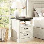 Farmhouse Dresser and Nightstand Sets for Bedroom, 3 Pcs Bedroom Set, 6 Drawer Dresser & Nightstand Set of 2, Modern Wood Chest