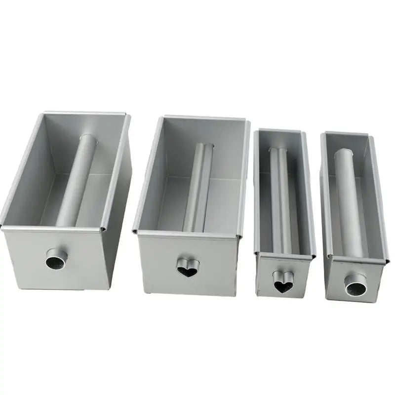 Flowing Heart Cake Mold Bread Baking Pan Non-Stick Loaf Pans Toast Box Alloy Square Heat Resistant Cake Mold With Removable Tube