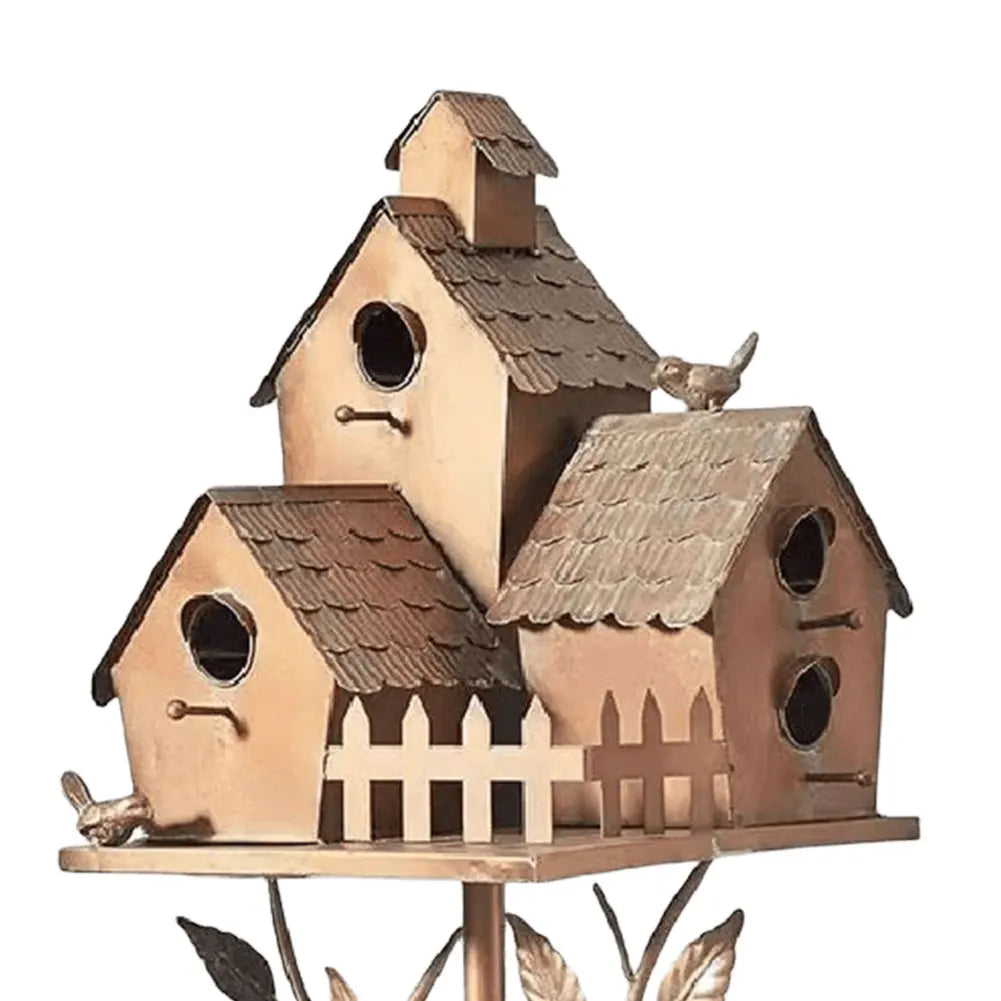 Birdhouse Garden Stakes Garden Outdoor Metal Birdhouse Decoration Metal Birdhouse Stake for Outdoor Garden Yard Decoration