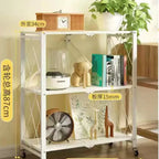 No-Installation Kitchen Storage Rack Multi-Purpose Rolling Cart Microwave Oven Stand Organizer Shelf for Countertop